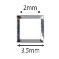 Pieadra Outlined Square Studs Silver 2mm 50pcs
