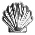 Pieadra Metal Shell Studs Silver 4mm 50pc