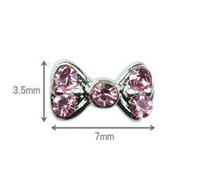 Mode Nail Nail-on Jewelry Ribbon Silver Pink 2pcs