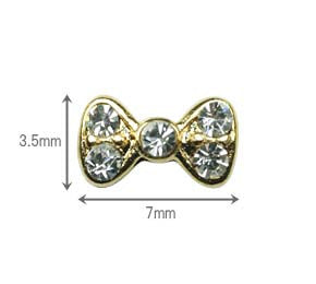 Mode Nail Nail-on Jewelry Ribbon Gold Crystal 2pcs