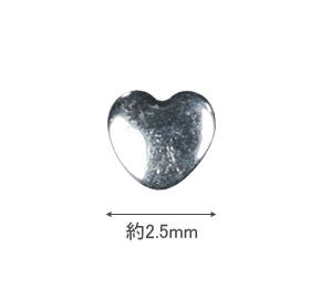 Pieadra Studs Metal Heart Silver 50pcs