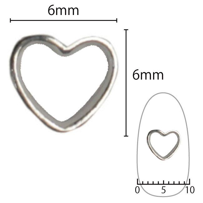 SHAREYDVA Nail Accessories loop heart S Silver 20pc